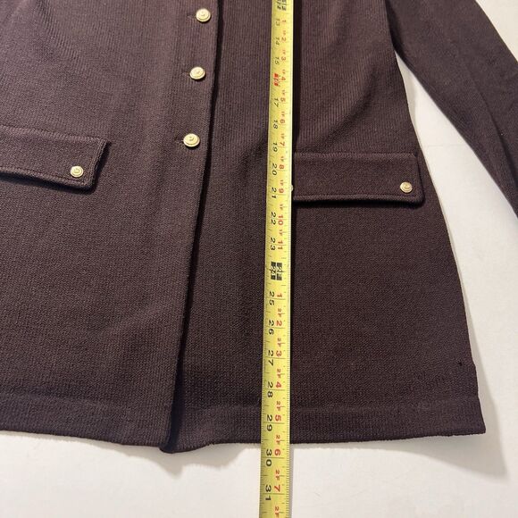 St John Santana Knit Jacket Size 6 Brown Mid Length Preppy Old Money - Picture 7 of 9